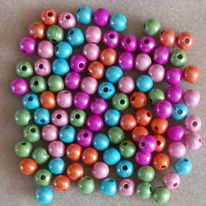 100 8mm acrylic beads, mixed colours,