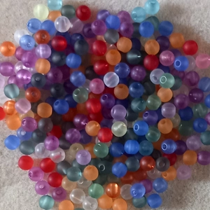 25g 6mm frosted acrylic beads, mixed