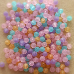 25g 6mm frosted acrylic beads, mixed pastel