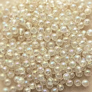 25g bubble beads, 6mm, transparent