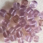 30, 6mm glass cubes, light amethyst
