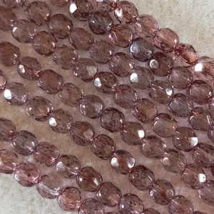 25, 6mm fire polished crystals, lustered amethyst