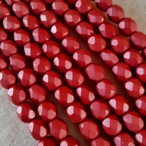 25, 6mm fire polished crystals, matt metallic lava