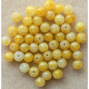 50, 6mm crackle beads, pastel yellow