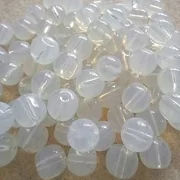 80, 6mm round glass beads, translucent white opal