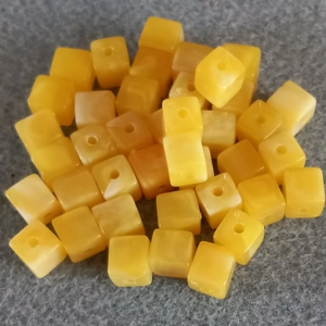 40, acrylic cube beads, 7mm x 8mm, yellow.