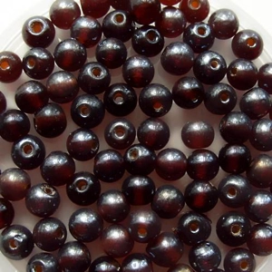60, 7mm handmade Indian glass beads, dark brown topaz