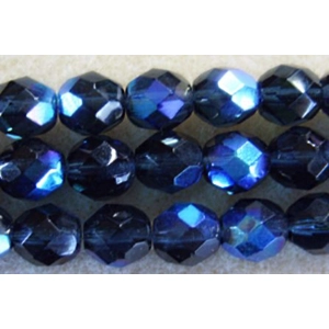 25, 8mm fire polished crystals, montana blue ab