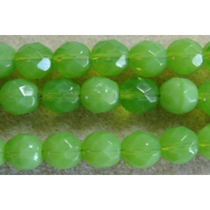 25, 8mm fire polished crystals, green opal