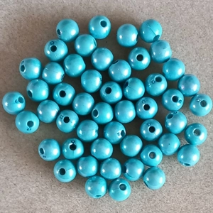 50 8mm acrylic beads, aqua blue