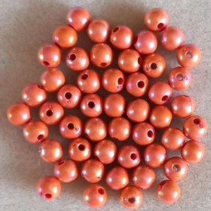 50 8mm acrylic beads, orange