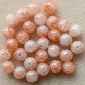 30, 8mm crackle beads, pastel orange