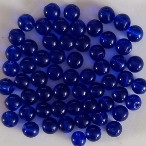 60, 8mm Indian glass beads, transparent royal blue