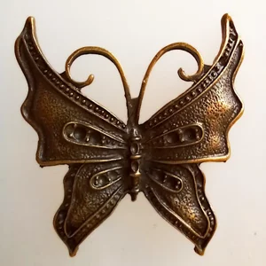 Butterfly pendant, antique gold,