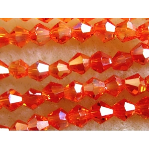 80, 4mm crystal bicone beads, orange ab