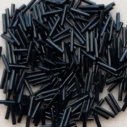 20g 12mm Czech glass bugle beads, opaque black