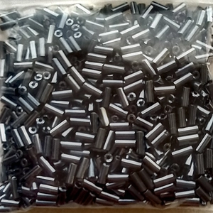 20g, 4mm bugle beads, gunmetal grey