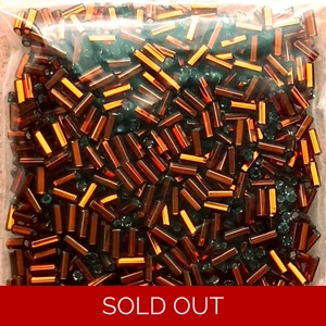 20g, 4mm bugle beads, silverlined topaz