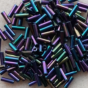20g, 7mm bugle beads, purple iris
