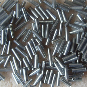 20g, 7mm bugle beads, silver-lined grey