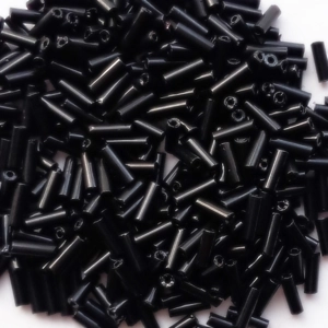 20g, 7mm bugle beads, opaque black