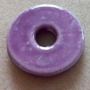 Ceramic donut bead, mauve, 30mm