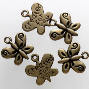 5, created for you butterfly charms, antique gold