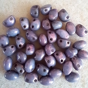 30 Czech Candy oval beads, 6x4mm, alabaster vega