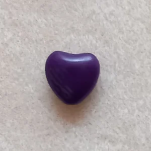 Dyed howlite heart bead, purple 10mm x 10mm
