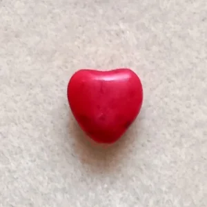 Dyed howlite heart bead, red 10mm x 10mm