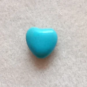 Dyed howlite heart bead, turquoise 10mm x 10mm