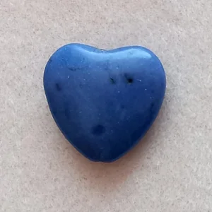 Dyed howlite heart bead, blue 21mm x 22mm