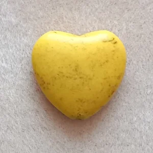 Dyed howlite heart bead, yellow 21mm x 22mm