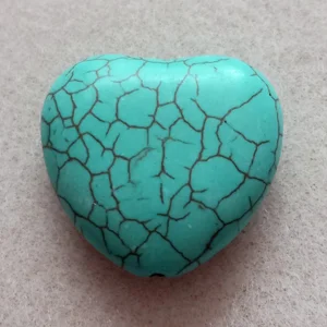 Dyed howlite heart bead, 25mm x 27mm