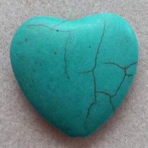Dyed howlite heart bead, 30mm x 32mm
