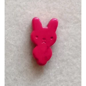 Dyed howlite rabbit bead, pink, 25mm x 12mm