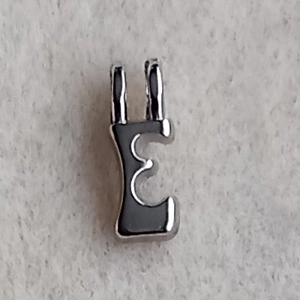 Alphabet pendant E, silver plated, 15mm x 7mm