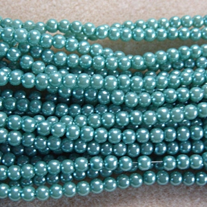 32inch strand of 4mm acrylic faux pearls, aqua