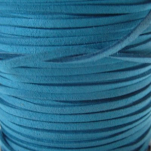 1 metre, 3mm faux suede, turquoise blue.
