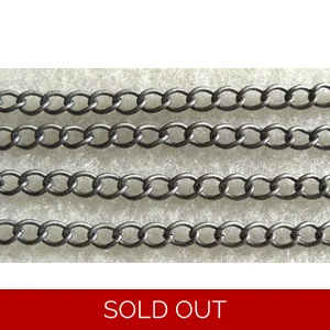 1 metre 5mm x 4mm antique silver plated curb chain