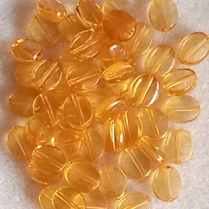 50, flat oval acrylic beads, amber, 10mm x 8mm