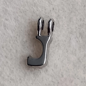 Alphabet pendant J, silver plated, 15mm x 7mm