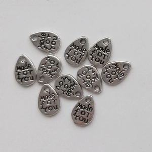 10 made for you silver plated charms, 10mm x 8mm