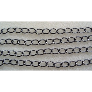1 metre, 7mm x 5mm black plated curb chain