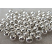 100 silver plated metal beads, 3mm round