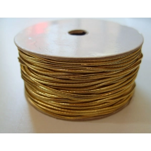 1 metre, 1.2mm shiny metallic gold fabric elastic.