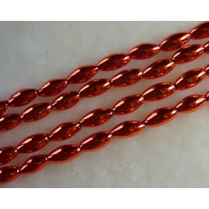100 metallic oat beads, orange
