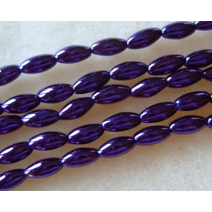 100 metallic oat beads, purple