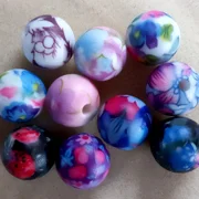 10, 18mm paterned round beads, mixed