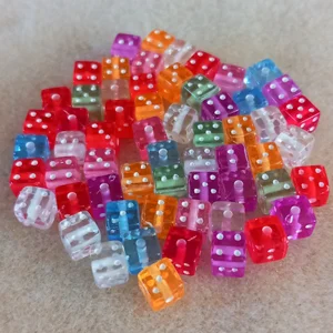 60 dice beads, 5mm cube, mixed